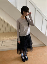 Pohini Layered Basic Tencel Long Sleeve Tee