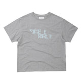 EEERRR Distorted logo over-crop fit T-shirt (Melange)
