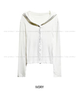 Baby Satin Color Matching Hood Cardigan