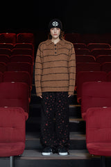 STITCH RUGBY POLO KNIT / DARK BEIGE