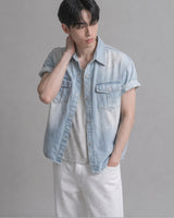 (UNISEX) Slub Denim Over Shirts