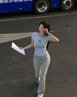 [MADE/7color] タイニーリブレタリング半袖Tシャツ