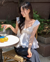#RN リボンスリーブレスブラウス(2color)