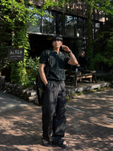アデンノンフェイドワンタックワイドデニムパンツ
