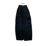 (2color) デタッチャブル2wayカーゴワイドハーフコットンパンツ