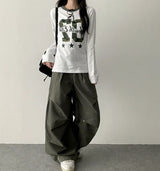 Camo 07 lettering number long sleeve tee