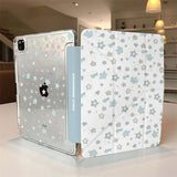 ブルー チェック スター ポイント デタッチャブル スマート iPad ケース