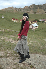 Nadine Check Frill Skirt (2color)