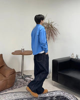 Elt raw wide denim pants