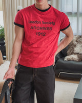 Saier Vintage Lettering Short Sleeve T-shirt