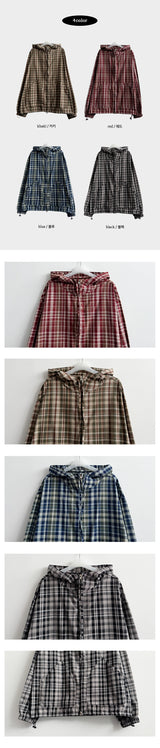 Legit Boxy String 2Way チェックパーカージャンパー
