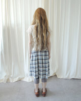WOOD CHECK FLARE SKIRT