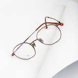 Knouun Round titanium glasses CODE. 101. A PinkBrown