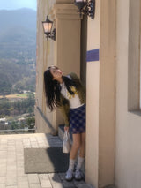 Blooming Chek Banding Mini Skirt