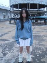 waffle hood zip-up