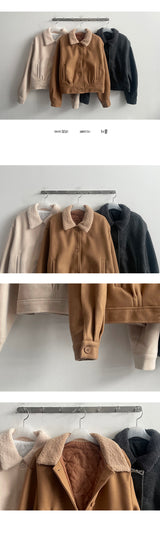 デュラウールカラーとウールキルティングショートコートジャケット