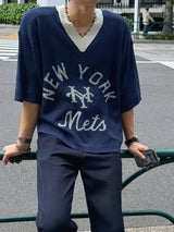 プレディ NY Vネック半袖ニット (2color)