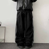 Hey three-line track fleece banding wide pants