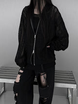[unisex] パンチングレースフードジップアップ (3color)