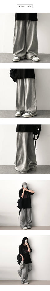 リンタークールサマーデニムワイドパンツ [Choose short, basic, and long]