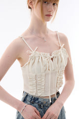 GAGA RIBBON BUSTIER / BEIGE