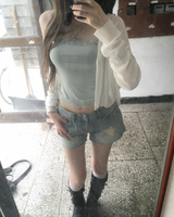Deep V neck cardigan