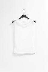 see-through hood sleeveless top(3colors)