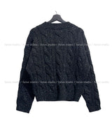 Lenny Cable Crop V-Neck Knit