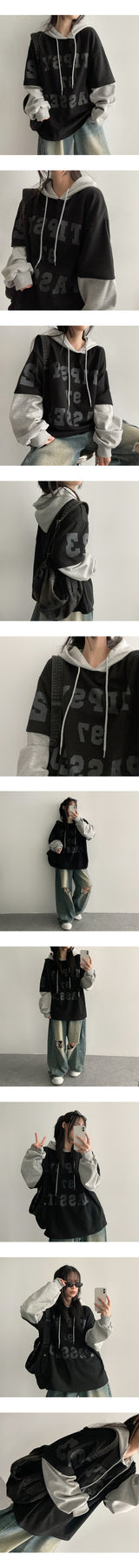 [High quality!] Rubber layered hoodie