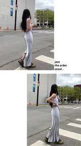 SATIN STRAP MAXI SKIRT (2COLOR)