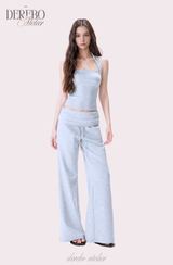 Object Sleeveless Flare Pants Sweat Suit Set (SET)