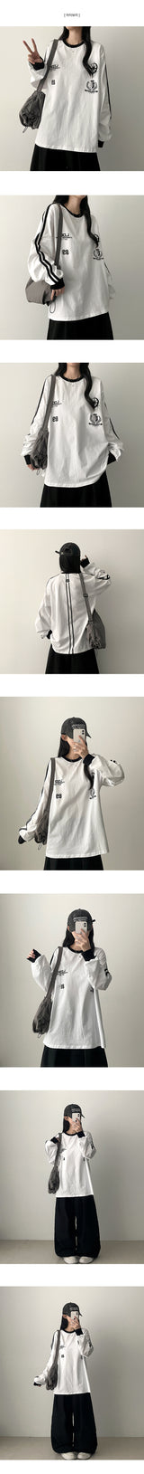 In-mi track line boxy fit long sleeve t-shirt