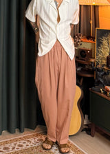 Vir Style Drug Crop Pink Slacks
