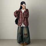 Legit Boxy String 2Way チェックパーカージャンパー