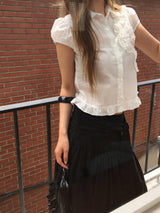 Flower avant blouse