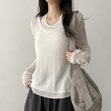 Yeori Mood Layered☁️U-neck soft knit tee