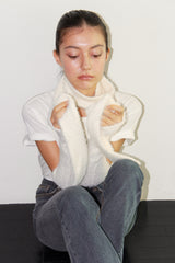 FUR KNIT LONG MUFFLER / IVORY