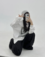 (LOVELY + HIP♥)レタリング長袖Tシャツ - 2カラー