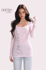 Trend lettering long-sleeve tee