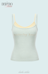Mint lemon layered sleeveless t-shirt