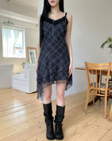 Serene Check Tiered Unbalance One Piece