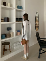 Uniform Boxy White Long Sleeve T-shirt