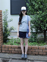 MESH STAR RUFFLE MINI SKIRT(NAVY)