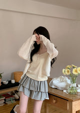 Pure Frill Mini Tiered Skirt Pants (3color)