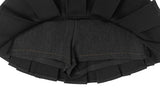 Laugh Pleats Denim Mini Skirt Pants