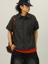 DEE Crop Roll-up Half Work Shirts