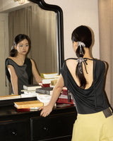 COWL NECK SLEEVELESS (BLACK)