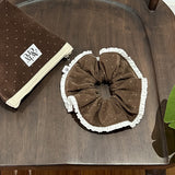 scrunchie corduroy dot_brown
