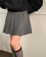 [ORIGINAL] Heron Check Pleated Skirt