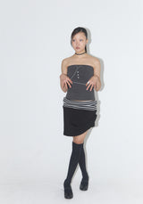 Button Point Top - Charcoal